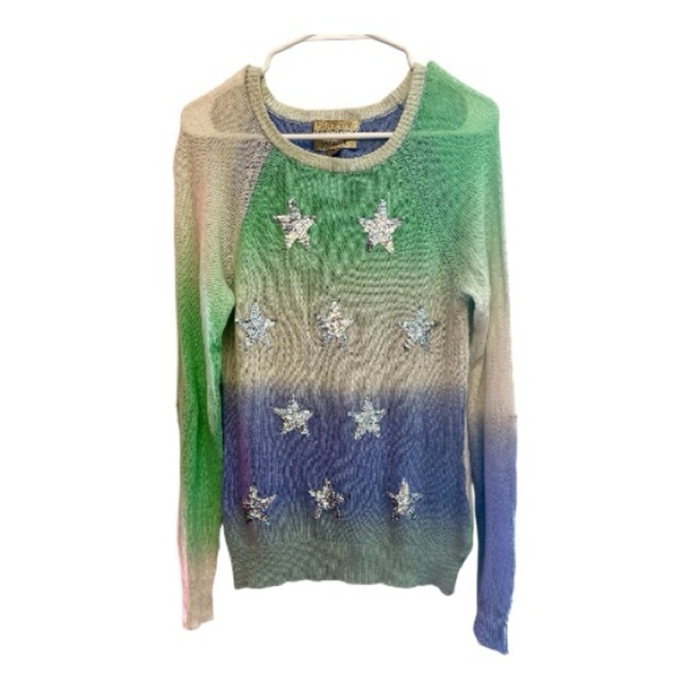RARE Wildfox White Label Starry Gradient Sweater - Mint, Sky Blue, Ivory Small - Picture 1 of 6